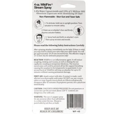 Wildfire 1.4% MC 4Oz Pepper Spray Stream